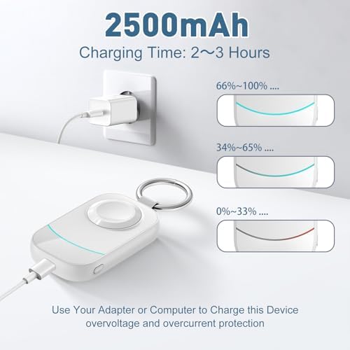 Portable Keychain Charger for Apple Watch – 2500 m Ah Fast Wireless Power Bank for Series 10, 9, SE & Ultra 2 – Essential Travel Companion for Effortless Charging Anytime, Anywhere – Lightweight, Durable, and User-Friendly Design for Active Lifestyles – Versatile Smartwatch Charging Solution
