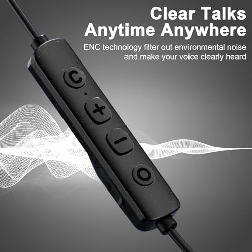 Hmusic H25 Bluetooth Neckband Headphones – Exceptional 200-Hour Battery Life with IPX5 Waterproof Protection for Active Users, Superior Audio Performance with ENC Microphone, Next-Gen Bluetooth 5.4 for Effortless Pairing, Ergonomically Designed for Ultimate Comfort During Gaming, Work, and Travel Activities