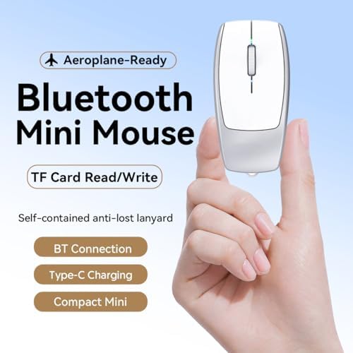 Compact Bluetooth Wireless Mini Mouse with TF Card Reader – Silent, Portable Optical Mouse for PC, Laptop, and Tablets – Ideal Travel Companion and Gift for Men, Women, and Kids – Enhance Productivity Anywhere