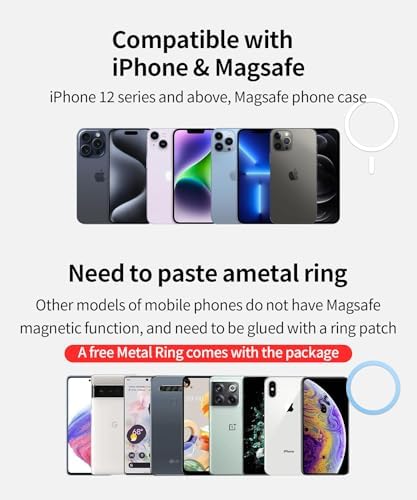 Premium BMW Phone Holder for 2014-2021 2 Series, 2012-2018 3 Series & 2014-2020 4 Series – 360° Rotating Magnetic Mount with Mag Safe Compatibility for Hands-Free Navigation and Modern Aesthetics – Secure Clip Design for Easy Installation and Enhanced Driving Safety