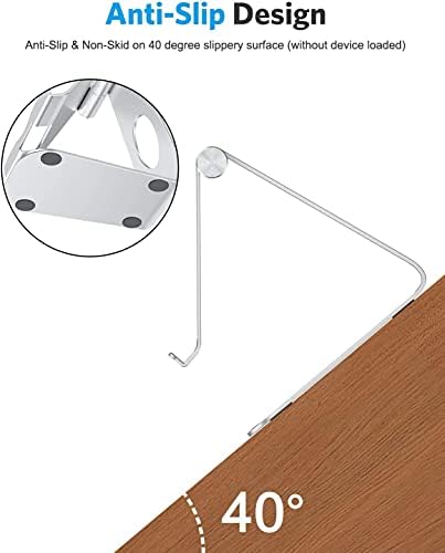 Ergonomic Adjustable Aluminum Tablet Stand – Versatile Cradle for i Pad & Samsung with Multi-Angle Viewing – Perfect for Enhanced Comfort and Productivity at Home, Office, or On-the-Go – Durable, Lightweight Design for All Tablets Up to 13 Inches