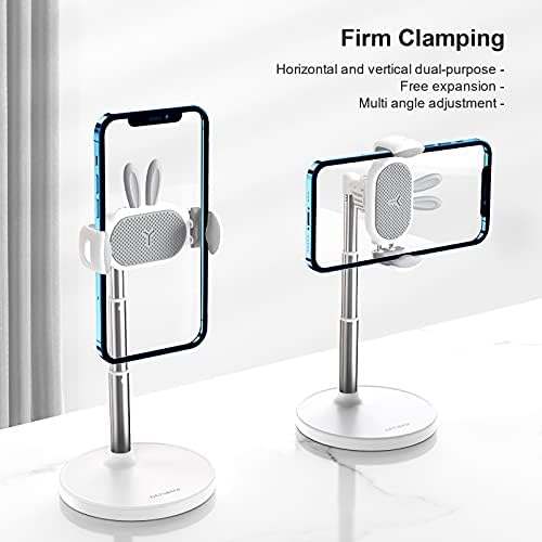 OATSBASF Cute Cell Phone Stand, Adjustable Bunny Phone Stand for Desk, Thick Case Friendly Holder Compatible with iPhone, Kindle, iPad, Switch, All Phones (Pink) – Enhanced Compatibility and Speed