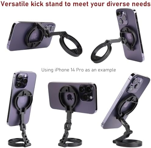 Revolutionary Magnetic Dual Grip Phone Holder for i Phone – Ultimate Security on Iron Surfaces | Versatile 1/4″ Screw Mount | Perfect for i Phone 16/15/14/13/12 Pro Max & Magnetic Cases | Effortless, Hands-Free Operation for Daily Activities