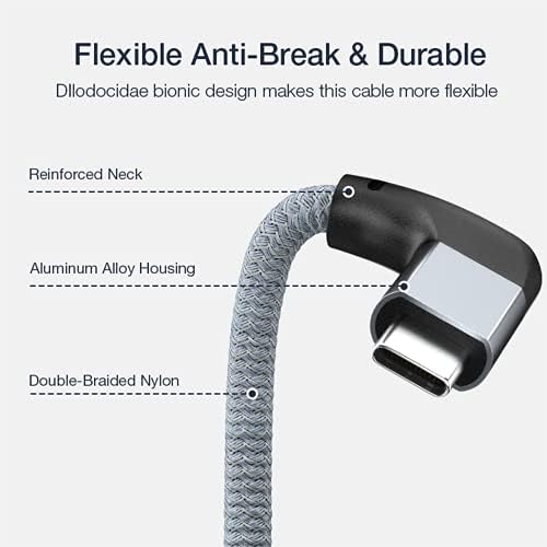 Effortlessly Enhance Your Connectivity with Use Bean 0.6 FT Right Angle USB C Extension Cable 2-Pack – 90-Degree Gen2 20 Gbps Fast Data Transfer for i Phone 16/15, Mac Book, i Pad Pro/Air, Galaxy S25/S24 – Perfect for Tight Spaces and Seamless Charging Solutions