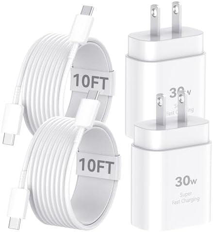Auorld 30 W USB-C Fast Charger with 6.6 FT Cable – Ultra-Fast Power Adapter Compatible with i Phone 16/15 Pro Max, i Pad, Galaxy S24/S23/S22 – Portable Design with Advanced Safety Features for Effortless Charging Anywhere