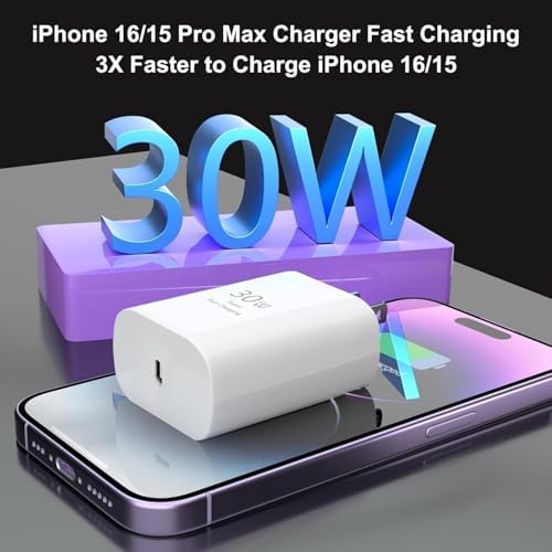 Power Up with the 30 W USB-C Fast Charger for i Phone 16 & 15 Series | 10 FT Type-C Cable for Unmatched Convenience | Compatible with i Phone 15 Pro Max, i Pad Pro & Samsung Galaxy S24 Ultra Plus | Rapid Charging with Advanced Safety Features for Ultimate Device Reliability