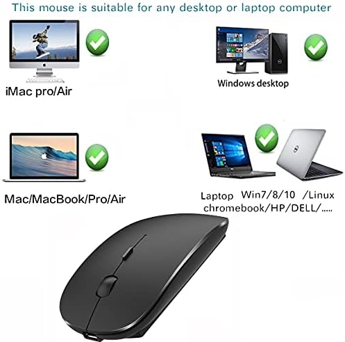 Premium Wireless Mouse for Mac and Windows – Ergonomic, Rechargeable, and Silent Click Design for Enhanced Productivity on Mac Book, Chromebook, and PC – Ideal for Travel and Home Office Setup – Durable and High-Precision Tracking