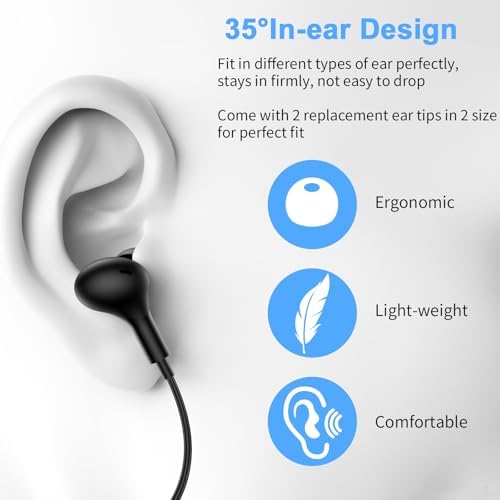 Lightweight USB Noise-Canceling Headset with Microphone for PCs and Laptops – 7.5 Ft Wired Earbuds Featuring In-Line Volume Control for Seamless Zoom Meetings and Online Learning, Optimized for Dell & HP – Superior Comfort and Crystal-Clear Audio for Extended Use