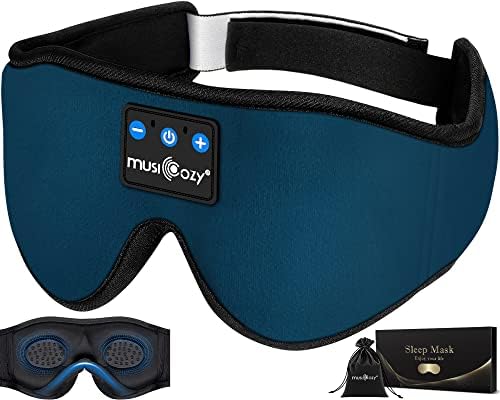 Transform Your Sleep Experience with the MUSICOZY Bluetooth Sleep Mask – Premium Wireless Eye Cover Featuring Built-In Earbuds for Ultimate Comfort, Perfect for Side Sleepers, Office Relaxation, and Travel – Advanced Bluetooth 5.4 Connectivity for Effortless Pairing and High-Quality Sound, Ideal Tech Gift for Anyone Seeking Restful Slumber.