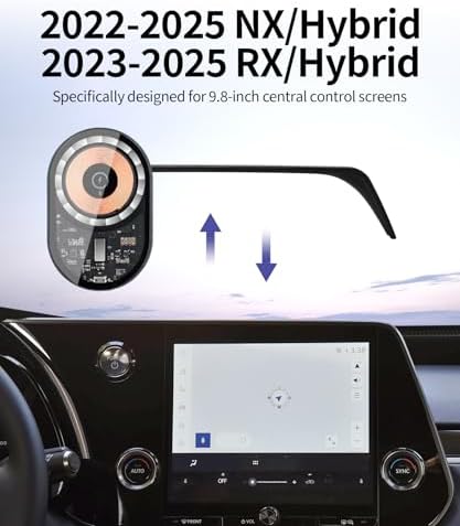 Lexus NX/RX Hybrid 2022-2025 Premium Wireless Charging Phone Holder – 360° Rotating Car Mount with Mag Safe Compatibility for 9.8-Inch Displays – Ultimate Convenience and Secure Access for Modern Drivers