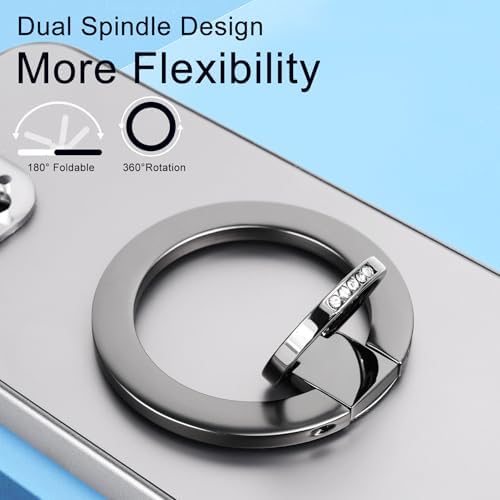 Experience Unmatched Elegance and Functionality with the EI Sonador Magnetic Phone Grip – Premium Transparent Gold Diamond Ring Holder for i Phone 14 Plus, 13, 12 Pro Max & Mini – Ideal for Effortless Selfies and Hands-Free Use, Enhanced Mag Safe Compatibility, Lightweight Removable Design for Ultimate Convenience
