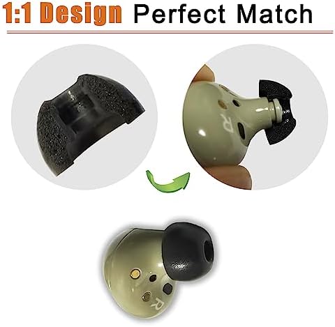 Ultimate Comfort Foam Ear Tips for Samsung Galaxy Buds 2 & Buds+Plus – Advanced Memory Foam Replacement Tips for Enhanced Sound Isolation & Fit – 3 Pairs in Elegant Black – Essential Upgrade for Audiophiles and Commuters
