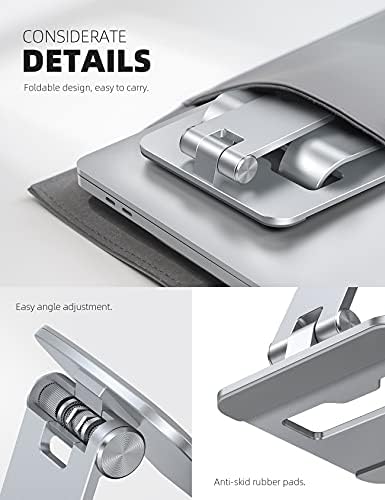 Lamicall [  Aluminum Stable Large Base Phone Stand Holder for Desk, Superb Surface Craftsmanship, Portable Cell Phone Dock, Compatible with 4-10” Cellphone and Tablets, Silver – Enhanced Compatibility and Speed