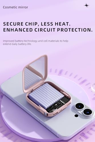 Chic Pink 3-in-1 Power Bank with 10,000 m Ah Capacity – Fast 22.5 W Charging, Integrated Cables & Quad Outputs for Effortless Device Power-up – Ultimate Portable Charger for i Phone, Android, & Samsung Devices – Ideal for Modern Professionals and Travelers