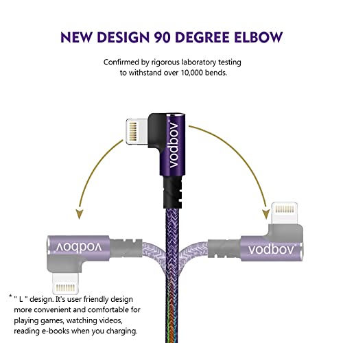 Tangle-Free Coiled i Phone Charger Cord (2-8 ft) – Zebra Black Right Angle Design for i Phone 14/13/12 Pro, Plus & Max – Fast Charging & Enhanced Compatibility for Effortless Device Powering
