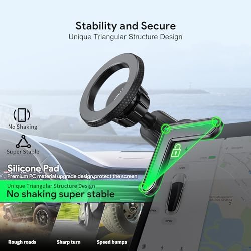Esoulk Ring Magnetic Car Phone Holder – Ultimate Versatile Mount for Dashboard, Windshield & Air Vent – Strong Magnetic Grip for Enhanced Driving Safety – Compatible with Mag Safe & All Smartphone Models – Effortless Installation, Sleek Design, and Optimal Convenience for Modern Drivers