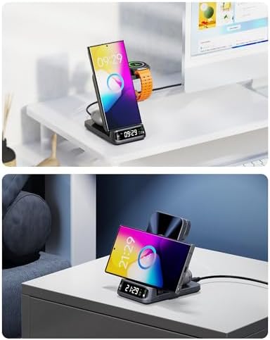 Ultimate 3-in-1 Wireless Charging Station for Samsung Devices – Fast Charging Hub for Galaxy S25 Ultra/S25+/S25/S24/S23, Z Flip7/Z Fold7, and Galaxy Watch Series 7/Ultra/FE/6/5 with Buds 3 Pro Compatibility – Sleek Design, No Adapter Required for Effortless Charging Experience