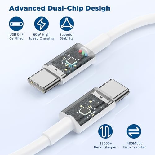 45 W USB-C Fast Charger Bundle for i Phone 16/16 Pro Max & 15/15 Pro Max – 2-Pack 10 FT Type C Cables, PD 3.0 Power Delivery Adaptor for i Pad Pro, Mac Book Air/Pro M1/M2, Air Pods – Stylish Purple Design with Enhanced Charging Speed and Compatibility