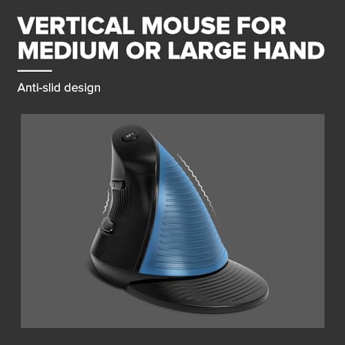 Elevate Your Comfort: De LUX Wired Vertical Ergonomic Mouse for Medium Hands – 6 Programmable Buttons, 4200 DPI Precision, and Removable Palm Rest to Alleviate Wrist Pain and Carpal Tunnel Symptoms – Ideal for Enhanced Productivity and Seamless Compatibility Across Operating Systems