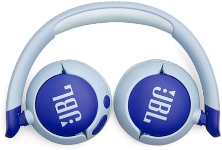 JBL Junior 320 BT Wireless On-Ear Headphones for Kids – Safe Sound Under 85 d B with Custom Parental Control, 50-Hour Battery Life, Lightweight Comfort and Stylish Blue Design – Ideal for Music, Audiobooks & Educational Content