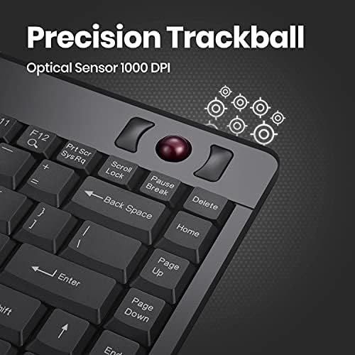 Revolutionize Your Workspace with the Perixx PERIBOARD-505 H Wired Mini Keyboard – Compact Design Featuring Integrated 0.55-Inch Trackball and Dual USB Hubs for Enhanced Productivity and Ergonomic Comfort, Perfect for Home or Office Use