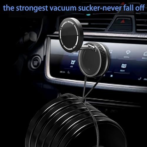 2025 Premium Vacuum Magnetic Phone Holder – 360° Rotatable Car Mount with 89 LB Suction Cup for i Phone & Android, Ideal for Gym and Mirror Use, Sleek Black Design with Superior Magnetic Strength and Universal Compatibility