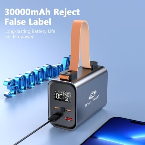 High-Capacity 30,000 m Ah Portable Charger | Sleek Grey Aluminum Alloy Power Bank with Super-Fast Charging Technology | Lightweight External Battery for Travel | Universal Compatibility with Smartphones and Tablets | Durable and Stylish Mobile Charging Solution