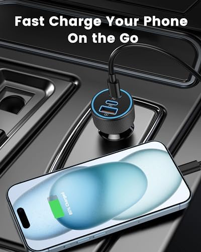 Ultimate 3-Port USB C Car Charger – 67 W High-Speed Dual USB-C & USB-A Adapter for i Phone 16/15/14/13/12/11/Pro Max, Samsung Galaxy S25/S24/S23/S22/S21, Pixel & Android Devices – Rapid PD/QC Charging with Safety Features for Road Trips and Daily Commutes