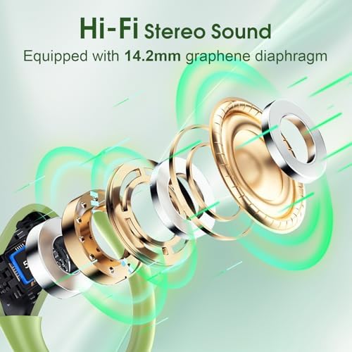 Ultimate Bluetooth 5.4 Wireless Earbuds with 75-Hour Playtime – Ergonomic Deep Bass Sport Headphones with IPX7 Waterproof Rating for Active Lifestyles, Advanced ENC Noise Cancelling Mic for Superior Call Clarity – Ideal for Fitness and Outdoor Activities