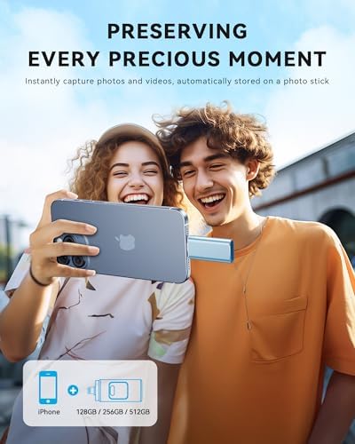 Revolutionize Your Data Storage with the 128 GB Apple MFi Certified Flash Drive – High-Speed USB Memory Stick for i Phone, i Pad, Android & PC – Effortless File Management & Stylish Blue Design for Photos, Videos & More