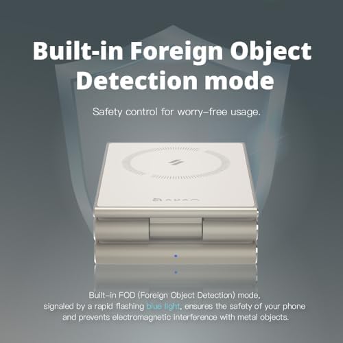 Versatile 3-in-1 Magnetic Wireless Charger for i Phone, Apple Watch & Samsung Galaxy – Travel-Friendly Foldable Charging Station with Fast Charging Capability, Enhanced Compatibility & Sleek Design (White)