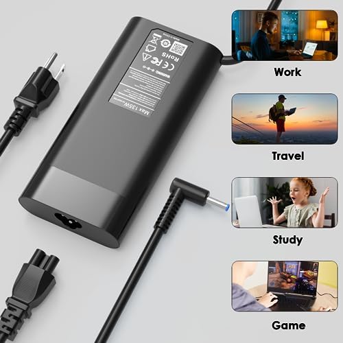 High-Performance 135 W Laptop Charger for HP Spectre X360 & Pavilion Series – Reliable AC Power Adapter with Enhanced Safety Features for Optimal Device Protection and Fast Charging Efficiency