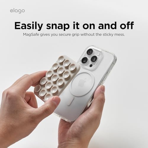 Elago Magnetic Suction Cup Phone Mount in Lovely Pink – Ultimate Hands-Free Solution for Tik Tok & Instagram Creators with Mag Safe Compatibility, Strong Silicone Grip, 360° Rotation for Effortless Content Creation and Live Streaming