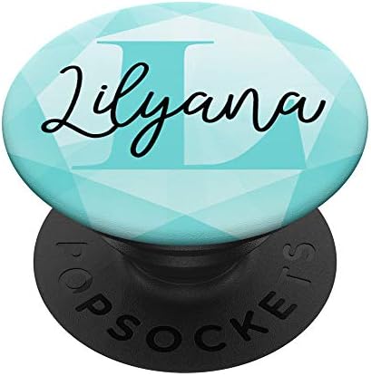 Lilyana Aqua Teal Diamond Pop Socket: Stylish Collapsible Phone Grip for Secure Handling and Effortless Hands-Free Viewing – Premium Teal Accessory with Swappable Poptop for Ultimate Convenience and Compatibility with All Smartphones