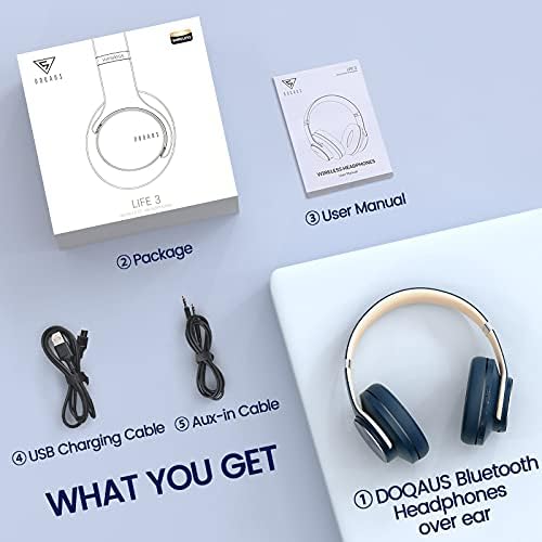 Transform Your Listening Journey with DOQAUS Over-Ear Bluetooth Headphones: 90-Hour Playtime, Tailored EQ Settings, and Superior Noise Cancellation for Unmatched Comfort and Audio Clarity in Music and Calls