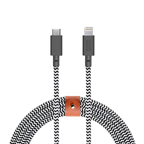 Revamp Your Charging Routine with Native Union 10 ft USB-C to Lightning Belt Cable – Ultra-Durable MFi Certified Cable for i Phone 14 Series & All Lightning Devices – Fast Charging & Data Transfer in Stylish Cosmos Finish for Enhanced Mobility and Performance