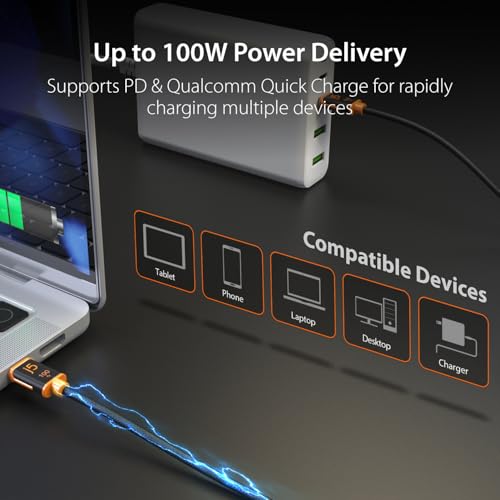 j5 create 100 W USB C to USB C Fast Charging Cable – 5.9 ft Double Braided Design with E-Marker Chip for Enhanced Compatibility and Speed – Ideal for Samsung Galaxy, i Pad Pro, Laptops, and More – Reliable Power and Data Transfer for Ultimate User Experience