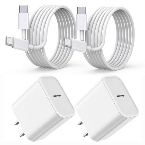 Premium 20 W PD USB-C Fast Charging Adapter Bundle for i Phone 16/15 & i Pad – Dual Pack with 3 FT Versatile Cables for Swift Power Delivery – Compact Wall Charger Ideal for Home, Office, and Travel – Reliable Charging Solution for Apple Devices