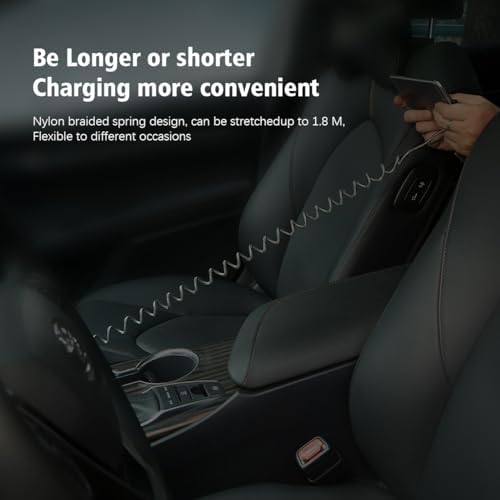 AICase 90 Degree Coiled Lightning Cable – 6 ft Flexible Nylon Charging Cord with Right Angle Design for Enhanced Gaming Experience, LED Indicator for Fast Charge & Data Syncing, Compatible with i Phone XS/XS Max/XR/X/8/8 Plus/7/7 Plus, i Pad Pro & More