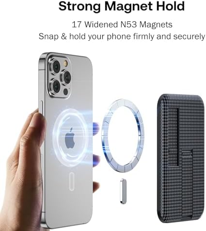 AUROX Mag Safe Phone Grip with Kickstand & Finger Loop – Premium Magnetic Holder for i Phone 12-16 Series in Sleek White – Unmatched Stability & Hands-Free Viewing for Ultimate User Convenience
