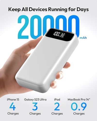 ADDTOP 20000 m Ah 65 W Portable Charger – Ultimate Fast Charging Power Bank with 3 USB Outputs for Laptops & Smartphones, Compatible with Mac Book, HP, Dell, i Phone 12-16, Samsung, Steam Deck – Lightweight & Reliable External Battery Pack for On-the-Go Power Solutions