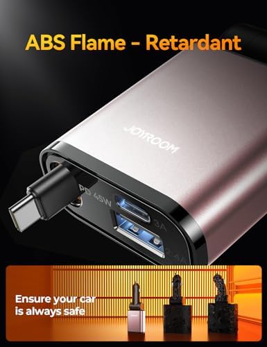 Ultra-Compact 72 W Retractable Car Charger – PD 45 W Fast Charging for i Phone 15/16, Samsung S25/S24 & Pixel – Space-Saving USB C Adapter for Convenient On-the-Go Power Solutions