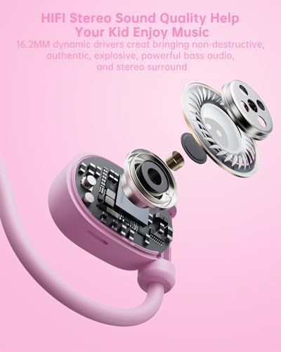 Kid-Friendly Open Ear Headphones – Vibrant Purple Lightweight Design for School and Outdoor Fun – Safe Air Conduction Technology with 3.5 mm Jack – Ultimate Comfort and Hearing Protection for Young Explorers