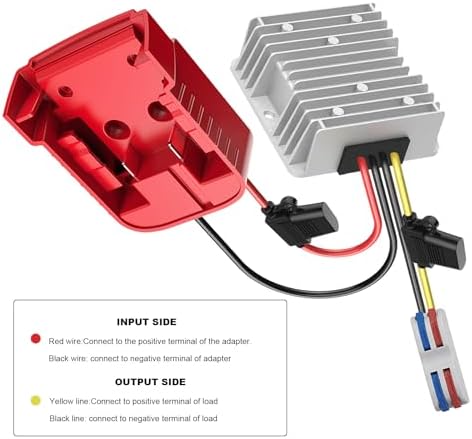 Premium High-Efficiency 18 V to 12 V Buck Converter Regulator – Advanced DC Power Adapter for Golf Carts & LED Strip Lighting with Dual Fuse Protection, Low Voltage Safeguarding, and Simplified Wire Terminal Setup for Optimal Performance