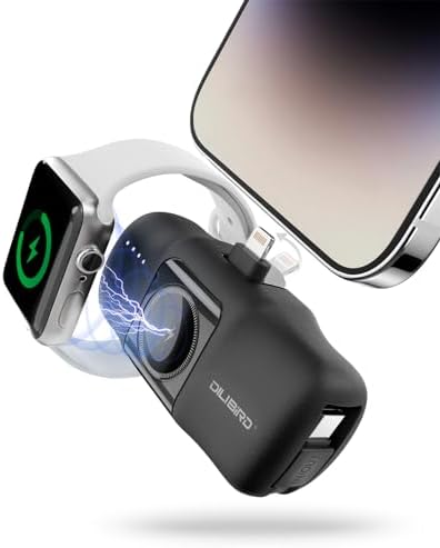 Travel Essentials Dual Mini Power Bank Set – 4500 m Ah Portable Charger for i Phone 14 & Apple Watch – Compact Fast Charging Solution in Sleek Black & White – Ideal Travel Accessory for On-the-Go Tech Users