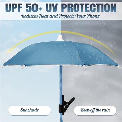 Smartphone Sunshade – Clip-On UV Protection Umbrella for Phones, Universal Fit Outdoor Accessory, Lightweight & Portable Sun Shield in Bright Yellow – Enhance Comfort & Visibility on Sunny Days
