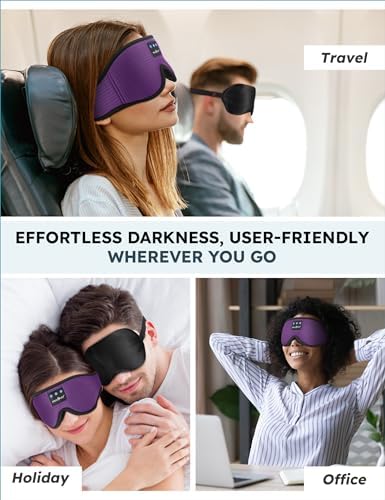 Ultimate Bluetooth Sleep Mask with High-Definition Sound: Perfect for Side Sleepers Seeking Unmatched Comfort and Entertainment – Experience Enhanced Connectivity, Crisp Audio, and Stylish Relaxation for Restful Nights and Mindful Moments – Ideal Gift for Music Lovers and Meditative Souls
