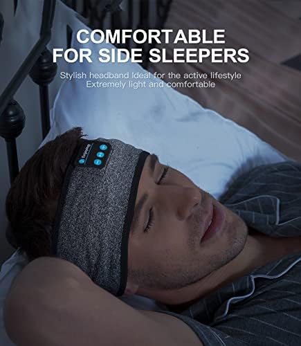 Revolutionize Your Rest with the Bluetooth Noise-Cancelling Sleep Headband – Ultimate Comfort Meets Stylish Functionality for Insomnia Relief, Travel, and Active Lifestyles – Ideal for Yoga and Leisure with Ultra-Thin Speakers in Sleek Black & Grey