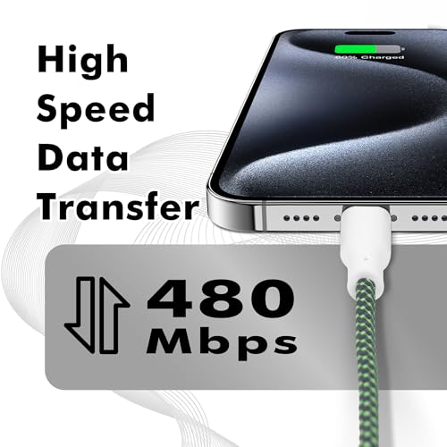 Vibrant Apple MFi Certified Ombre Lightning Charger Cables – 2 Pack, 3 ft Fast Charging USB C Data Cord for i Phone 14/13/12/11/Pro/XS Max/XR/X/8/7/6, Durable & Stylish Tech Accessory for Seamless Device Compatibility and Enhanced Charging Speed