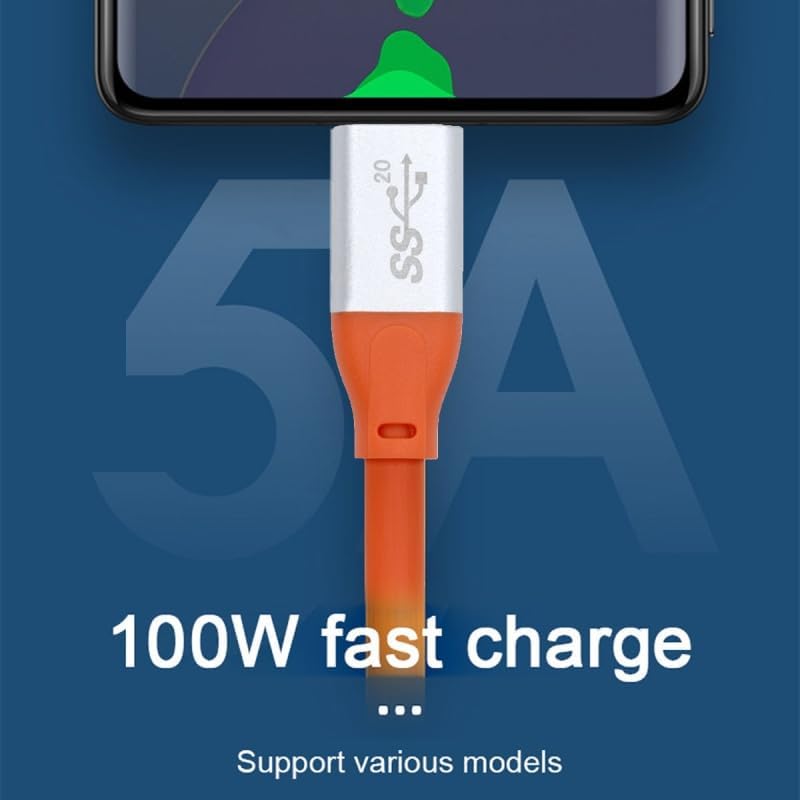 CY Cable USB4.0 20 Gbps Ultra Soft Flexible Cord – 100 W High-Speed Male to Male USB3.2 Cable for i Phone 15, i Pad Pro, and Laptops – 8 K Video Output & Enhanced Durability, Perfect for Streaming and Fast Charging